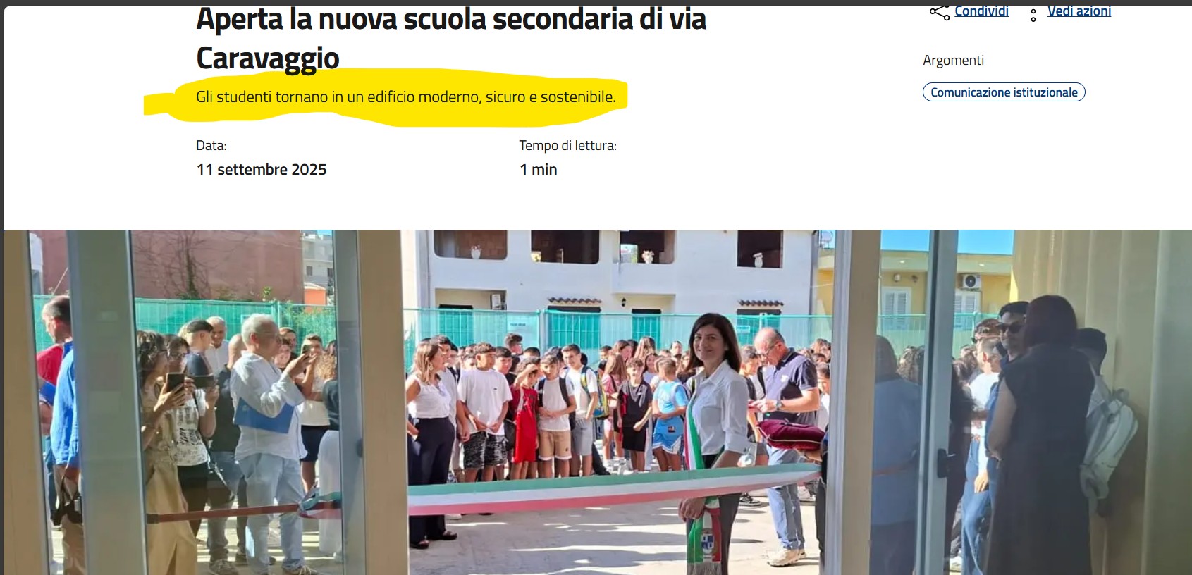 Inaugurazione nel caos: scuola…